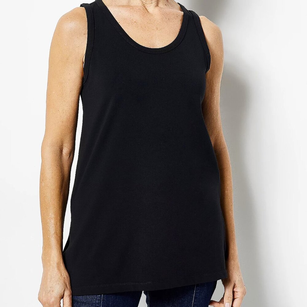 Susan Graver Weekend Essentials Comfy Cotton Tunic Tank Top   13997